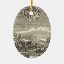 Vintage Astronomy Celestial Renaissance Moon Stars Christmas Tree Ornament