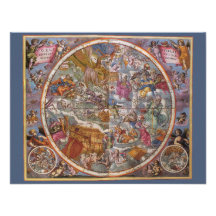 Vintage Astronomy, Map of Christian Constellations Custom Announcement