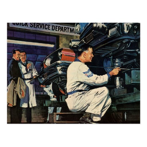 Vintage Auto Mechanic Post Card