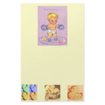 Vintage Baby Announcement/Boxing Gloves Personalized Stationery