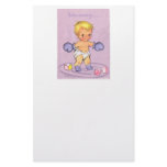 Vintage Baby Announcement/Boxing Gloves Personalized Stationery