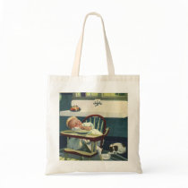 Vintage Baby Asleep in the Highchair Tote Bag