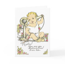 Vintage Baby Birth Announcement Card