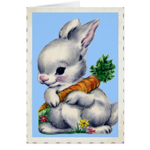 Vintage Baby Bunny Valentine Greeting Cards