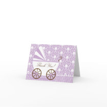 Vintage  Baby Carriage Thank You Note Card