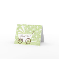 Vintage  Baby Carriage Thank You Note Card