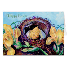 Vintage Baby Chick Easter Holiday Greeting Card