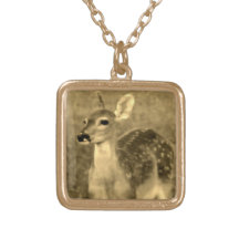 Vintage baby deer Necklace