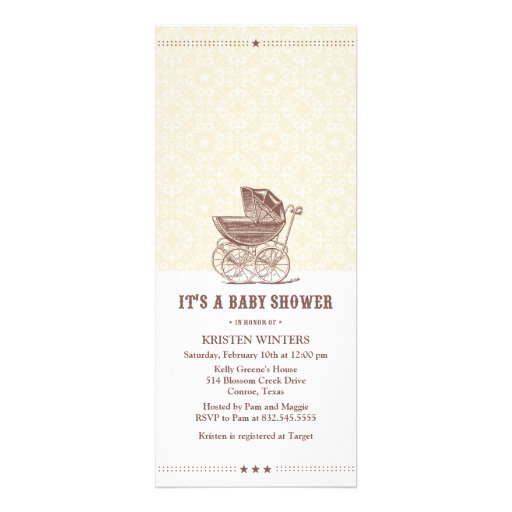 Vintage baby shower invitation