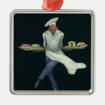 Vintage Baker with Pastries and other Desserts Christmas Tree Ornaments