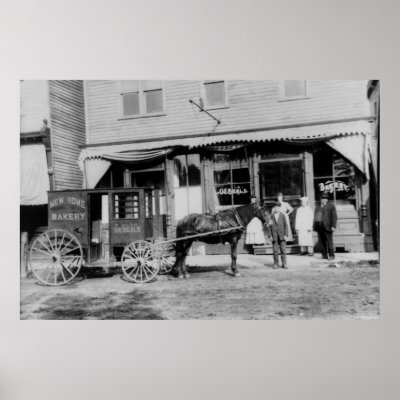 Vintage Bakery Delivery Print by scenesfromthepast