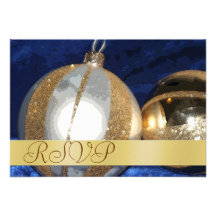 Vintage Ball Holiday Gold RSVP Invitation