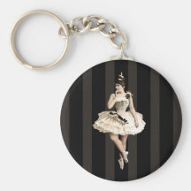 Vintage Ballerina Dark Colours Keychain