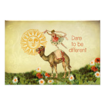 Vintage Ballerina, Flowers, and Camel Collage Photograph