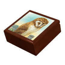 Vintage Barn Owl Keepsake Box