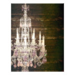 vintage barnwood purple chandelier wedding letterhead template