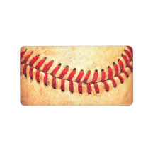 Vintage baseball ball address labels
