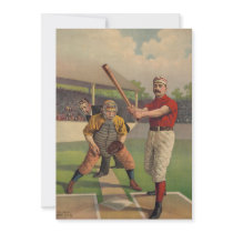 Vintage Baseball Poster Invitation