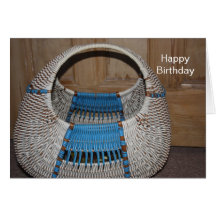 Vintage Basket Happy Birthday Card
