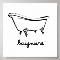 VINTAGE BATHTUB PRINT