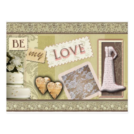 Vintage be my love post card
