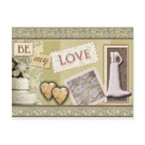 Vintage be my love post card