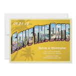 Vintage Beach Destination Save The Date Postcard invitations