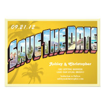 Vintage Beach Destination Save The Date Postcard Personalized Announcements