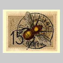 Vintage Bee Collage postcards
