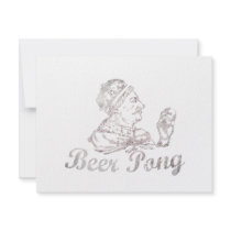 Vintage Beer Pong King Custom Invitations