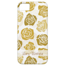 Vintage beige & brown roses iPhone 5 Case