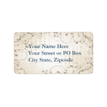 Vintage Beige Floral Custom Address Label