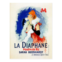 Vintage belle époque Chéret rice powder ad Post Cards
