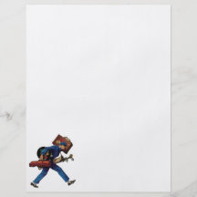 Vintage Bellhop in Uniform and Carrying Luggage Flyer Design
