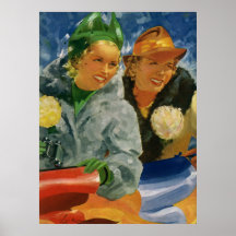 Vintage Best Friends; Elegant and Stylish Women! Poster