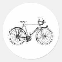 Vintage Bicycle Round Sticker