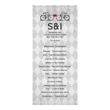 Vintage Bicycle Wedding Program Custom Rack Cards