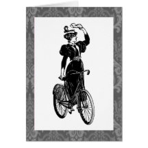 Vintage Bicyclist Greeting Cards