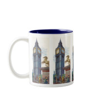 Vintage Big Ben Clock Tower Horse Statue, London Mug
