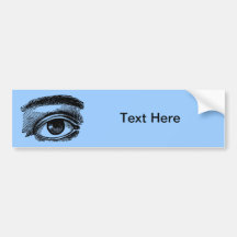 Vintage Big Eye Wood Engraving Bumper Sticker