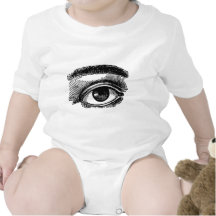 Vintage Big Eye Wood Engraving Rompers