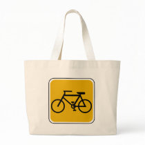 Vintage Bike Road Sign Canvas Bags