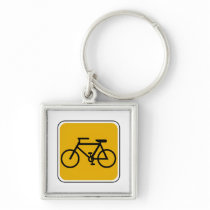 Vintage Bike Road Sign Keychain