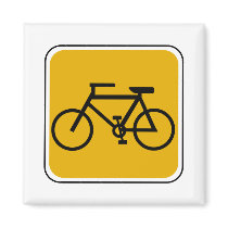Vintage Bike Road Sign Refrigerator Magnet