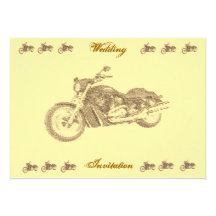 Vintage Biker Wedding Invitation