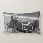 Vintage Billy Goat Pulling a Little Girl in Wagon Pillow