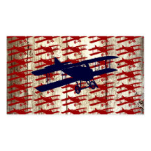 Vintage Biplane on Barn Wood Aviation Gifts Business Card Templates
