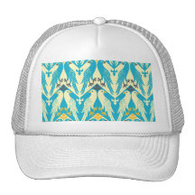 Vintage Bird and Floral Pattern Hat