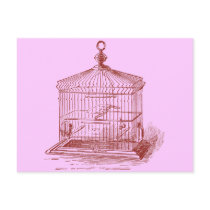 Vintage Bird Cage Post Cards