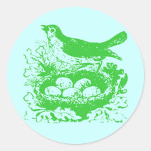 Vintage Bird Eggs & Nest Stickers